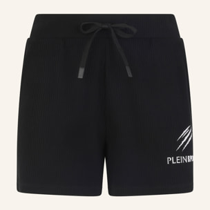 PLEIN SPORT Ribbed Loose Fit Shorts Scratch