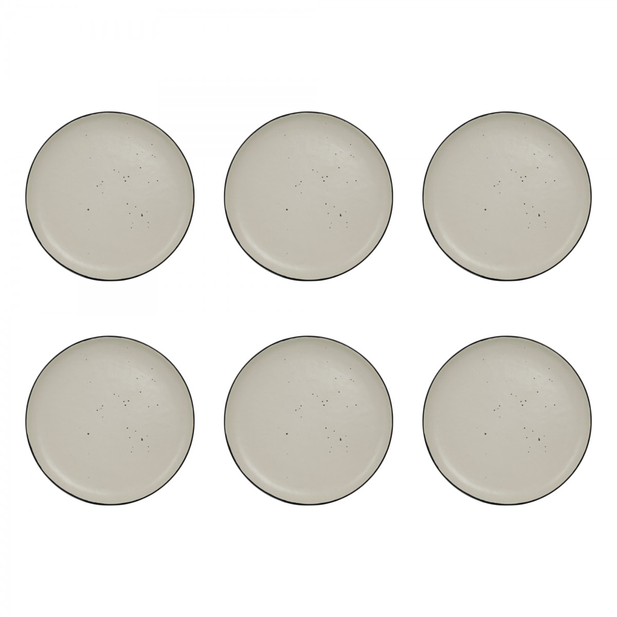 Lot de 6 grandes assiettes, JAPANDI