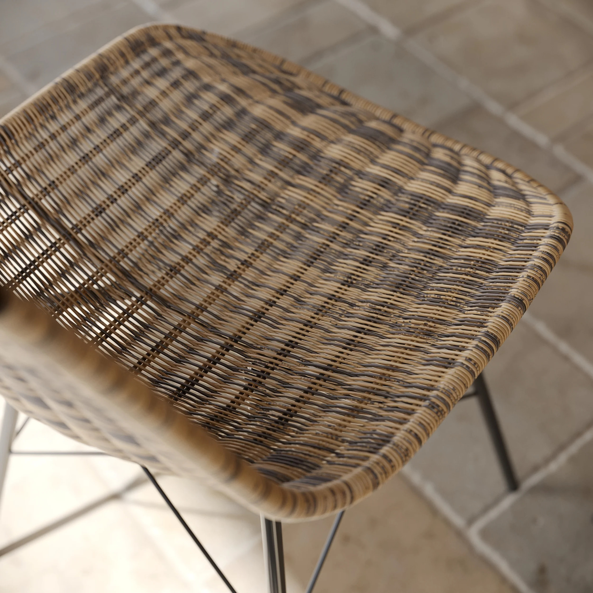 Lot de 2 chaises en résine tressée marron - Tiptur