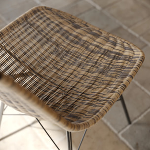 Lot de 2 chaises en résine tressée marron - Tiptur