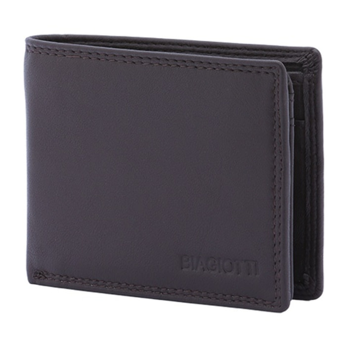 Portafoglio uomo in vera pelle - Modello False - Artigianale - 8.5 x 11.0 x 2.5 cm