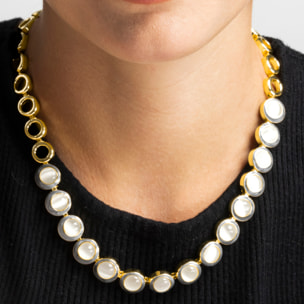 Collar con Ojo de Gato acabado oro 18k