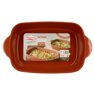 Plat à four en grès terracotta 38x23cm OCTAVE