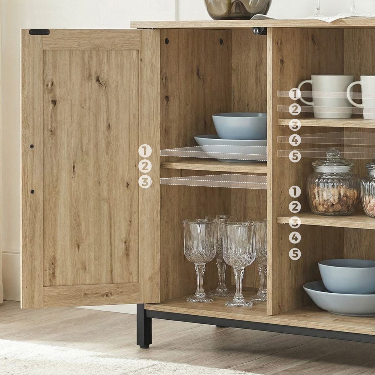 Credenza Industrial Loft Artisan in Legno e Acciaio