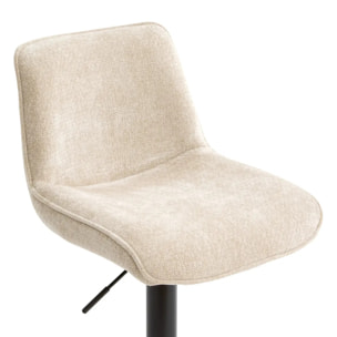 Lot de 2 tabourets de bar Cirea carré H.105cm pivotant beige noir