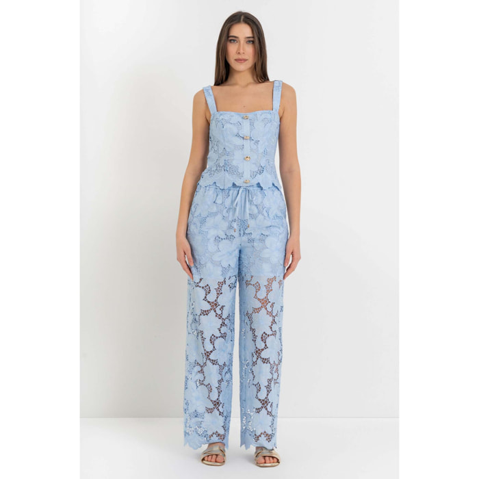Kocca - Pantaloni palazzo in pizzo Donna