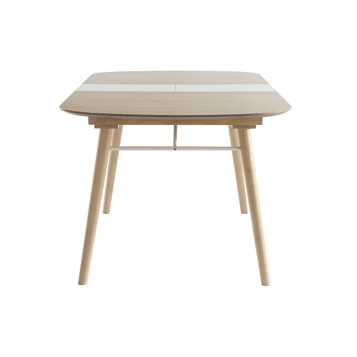 Table extensible rallonges intégrées rectangulaire en bois clair chêne L150-180 cm SHELDON