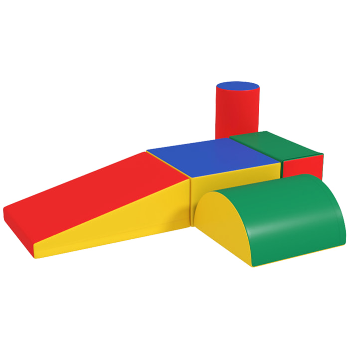 5 blocs de construction en mousse XL - modules de motricité - certifiés normes EN71-1-2-3 - mousse EPE revêtement PU multicolore