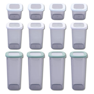 Ensemble de 4 Boîtes à Provisions 1,75L, 4 Boîtes 1,1L et 4 Boîtes 0,55L Fackelmann Storage