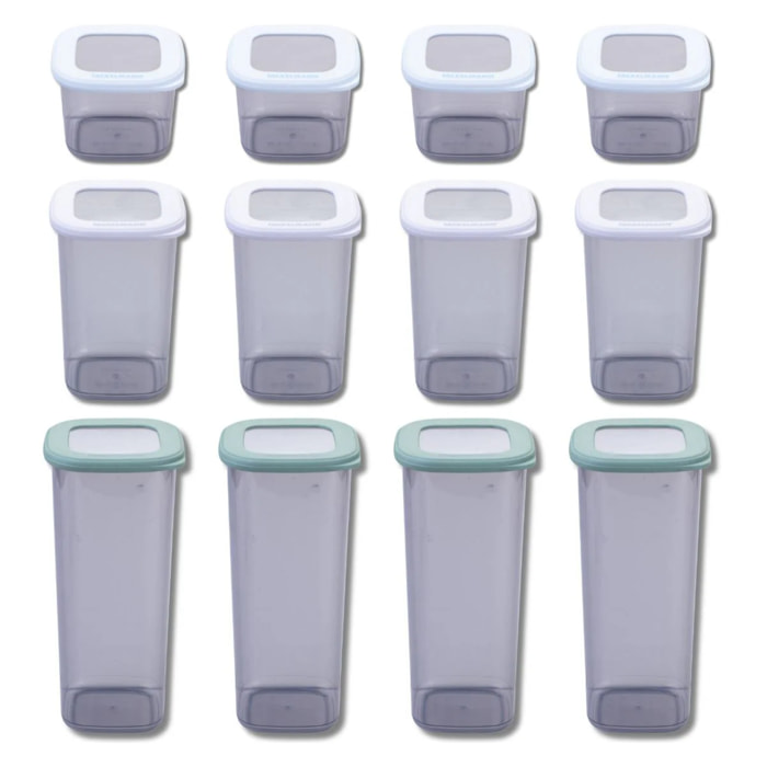 Ensemble de 4 Boîtes à Provisions 1,75L, 4 Boîtes 1,1L et 4 Boîtes 0,55L Fackelmann Storage