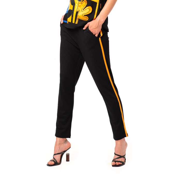 Mamatayoe Pantalón Cocktail para Mujer – Pantalón negro con detalle de  bordado exclusivo, cintura elástica y tallas S-XXL