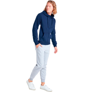 Tuta uomo con cappuccio e zip College Ash