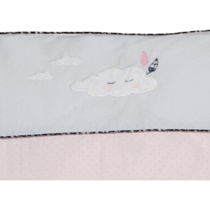 Housse de couette 100x135cm et taie en coton rose