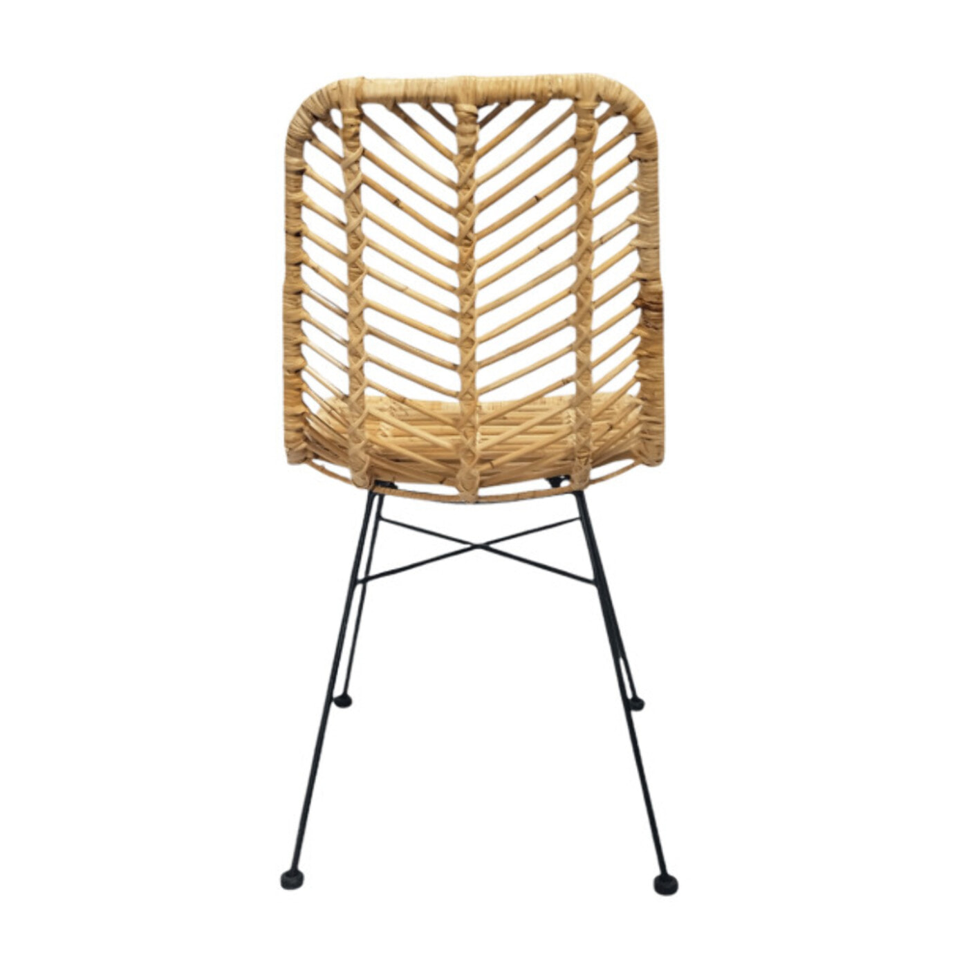 Chaise en rotin naturel tressé avec coussin blanc – RATTAN 2