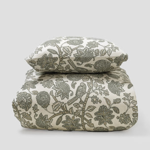 Copripiumino in cotone enelia verde secco – taupe