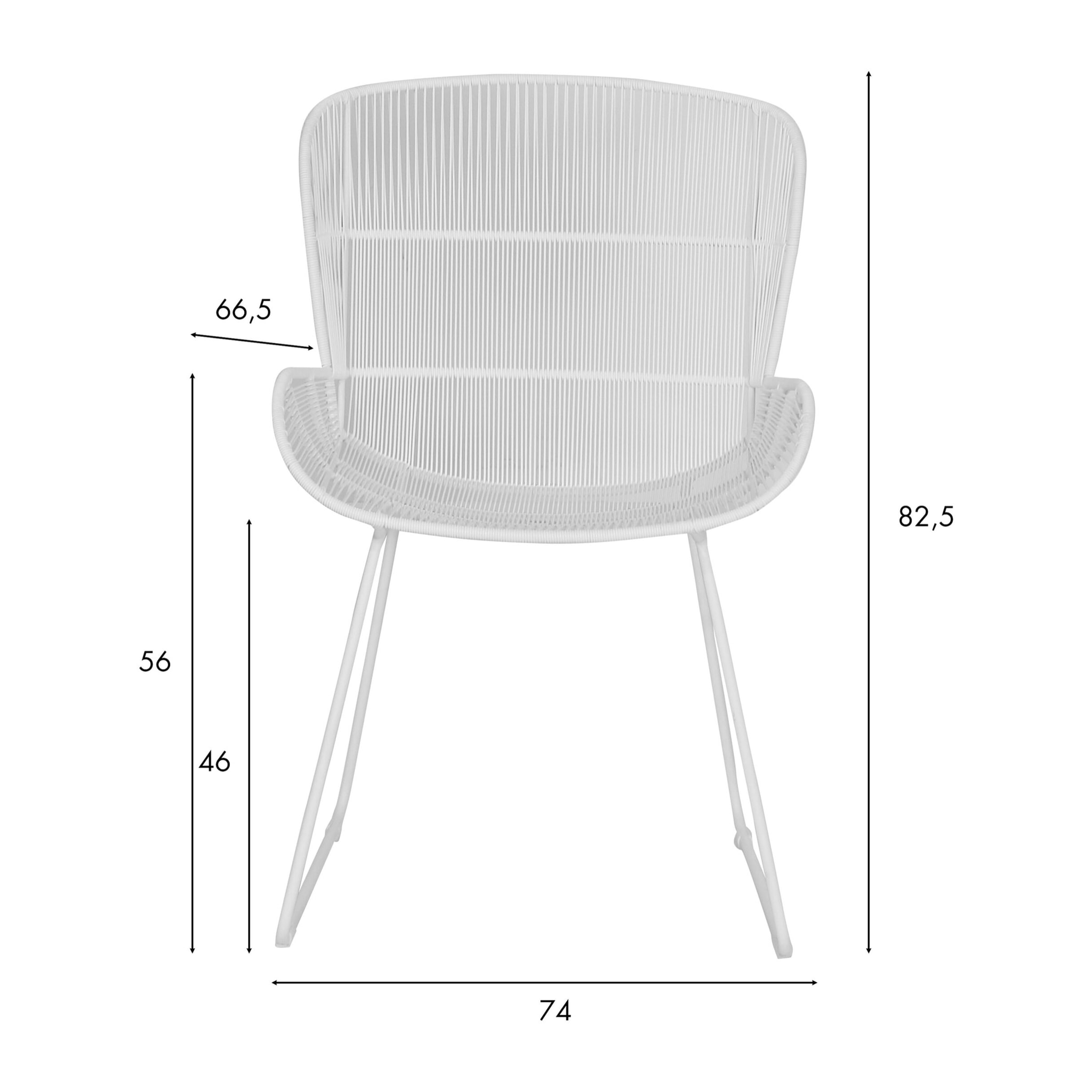 Fauteuil de table extérieur en polypropylène blanc CON DAO