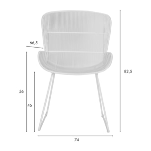 Fauteuil de table extérieur en polypropylène blanc CON DAO