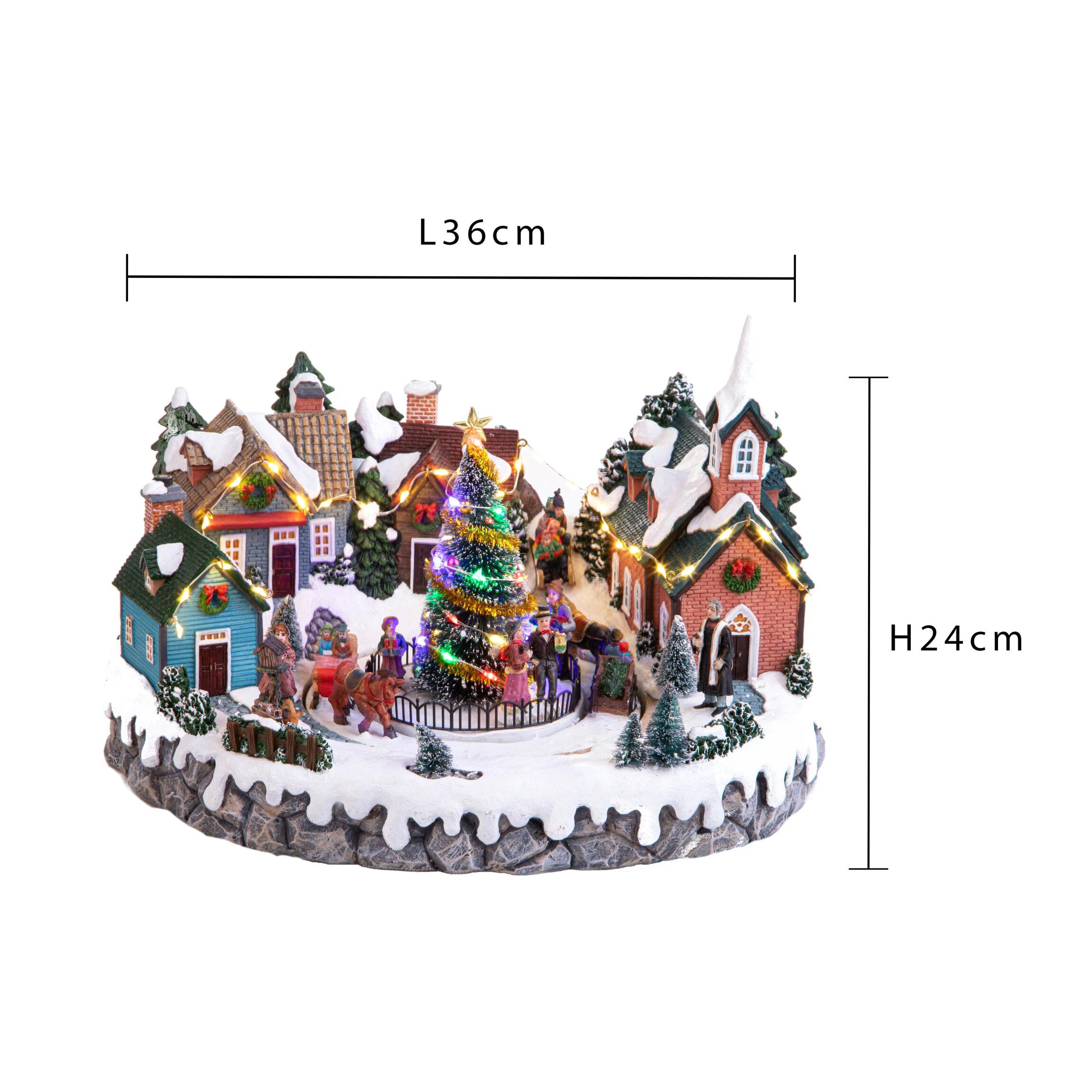 Villaggio 36xh24 cm carrozza luci+mov+mu - Pezzi 1 - ALTRO - Bianchi Dino SpA