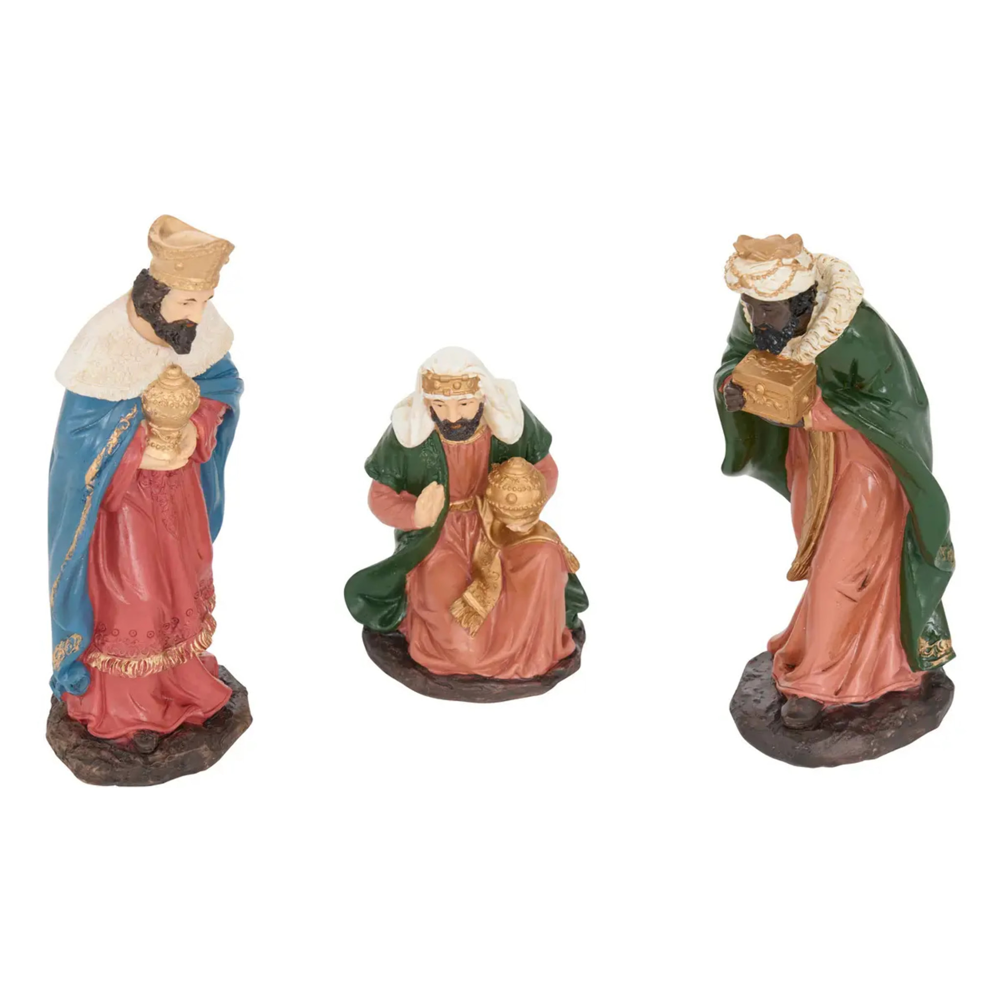 Lot de 3 santons Maagi en résine H. 20 cm