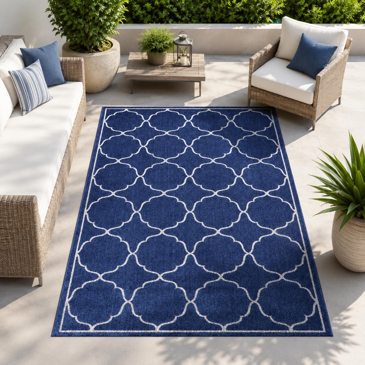 Tapis extérieur tissé kilim rectangle CULA