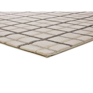 KARISMA Alfombra de cuadros con relieve gris, varias medidas disponibles.