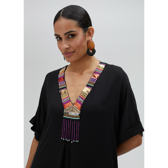 Kurta vestito midi con strass