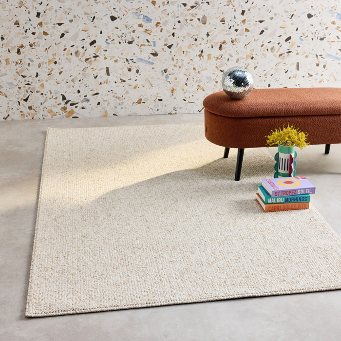 Tapis intérieur bouclette crème effet chiné WALTER