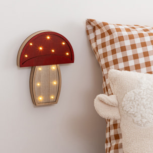 Lampe enfant champignon Luck bois H23cm
