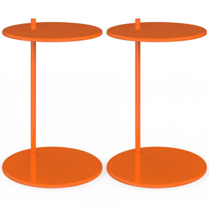 Tables d'appoint Léante métal orange - lot de 2