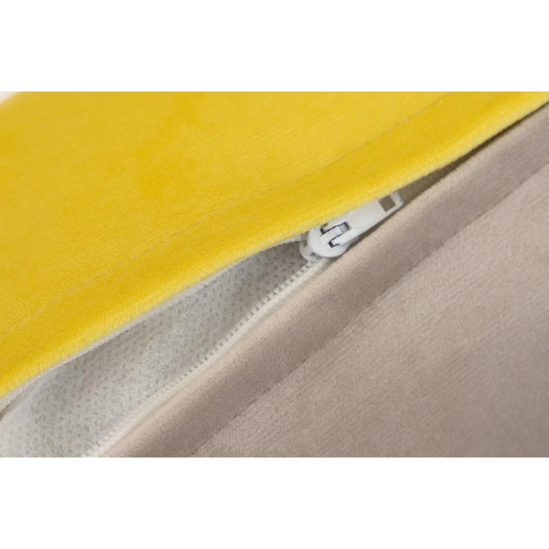 Cojin Velvet Gris Amarillo 45x13x30 Cm