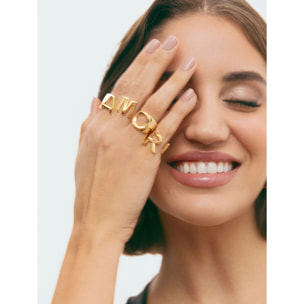 Anelli Personalized Letter Signet Placcato Oro