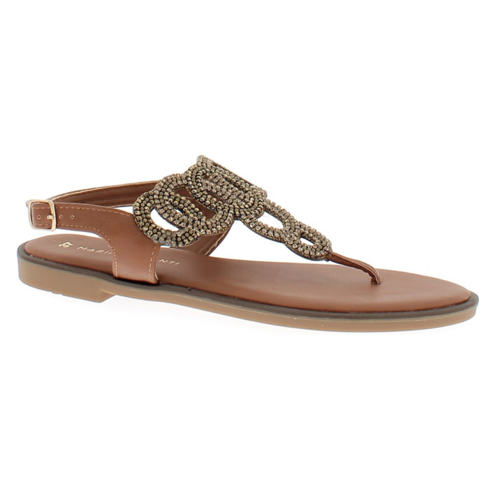 Marina Galanti Scarpe Donna Flat Sandals Flip-Flop Jewel MG 1E168 Gold