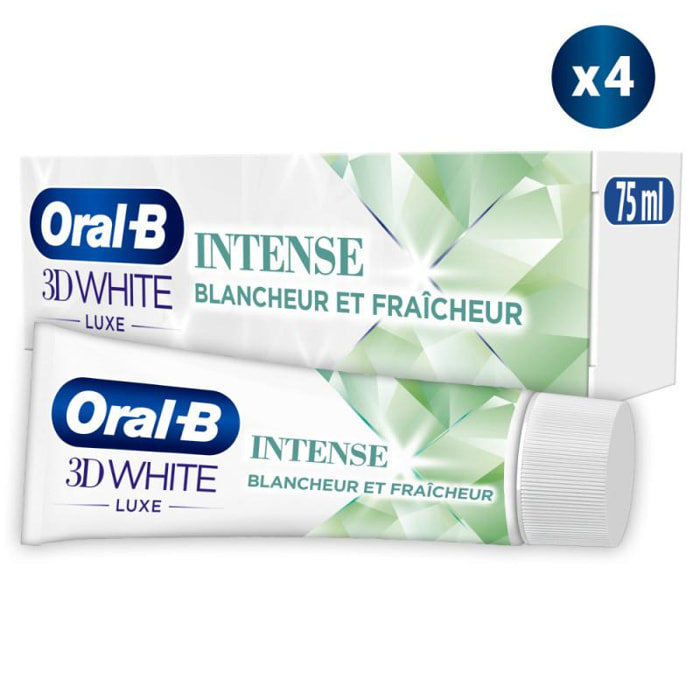 4 Dentifrices Oral-B 3D White Luxe Intense 75 ml