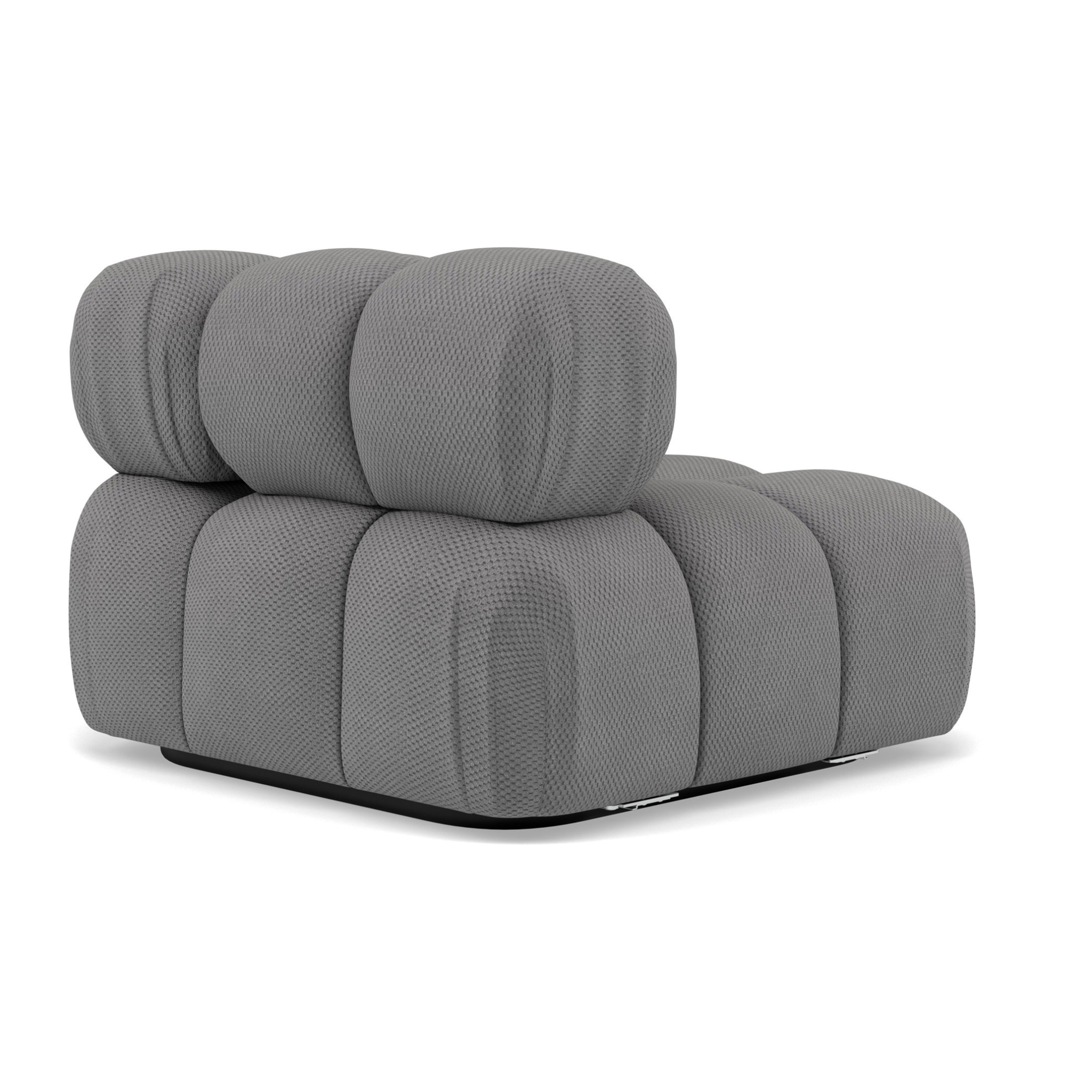 Ruby - module d'assise d'angle gauche en velours texturé - Gris