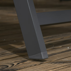 Lot de 2 bains de soleil transats inclinables - 2 roulettes - alu. textilène crème