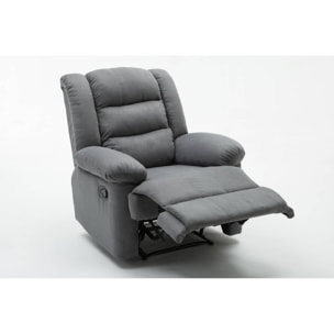 Fauteuil relax "Buckingham" - 85 x 93 x 100 cm - Gris clair