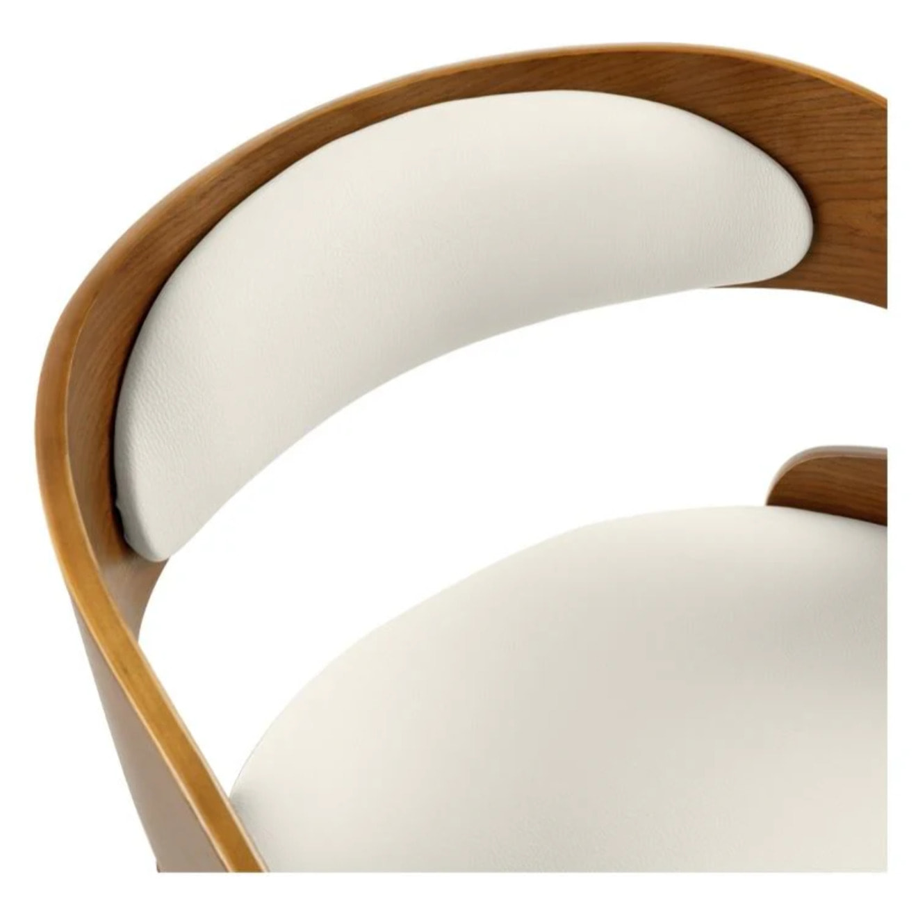 Chaise de bar réglable 62/84 cm en cuir synthétique blanc - Louis