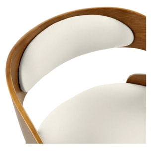 Chaise de bar réglable 62/84 cm en cuir synthétique blanc - Louis