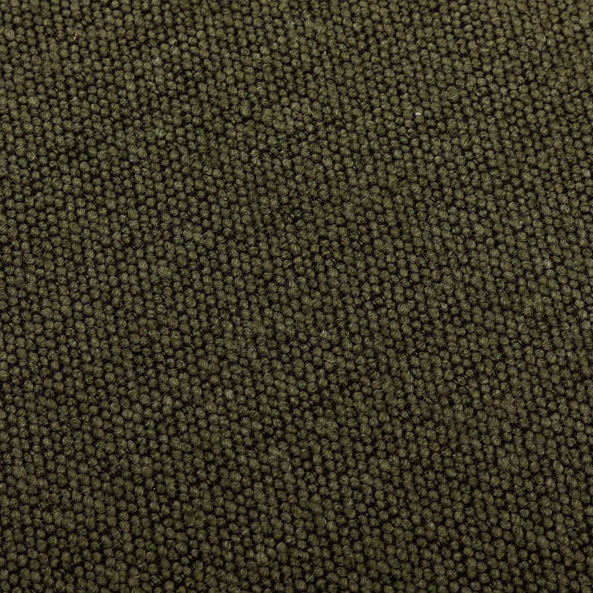 Pouf kaki foncé en tissu avec rangement pour coussins ou plaids