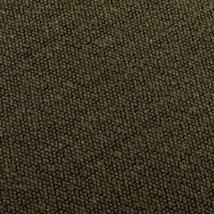 Pouf kaki foncé en tissu avec rangement pour coussins ou plaids