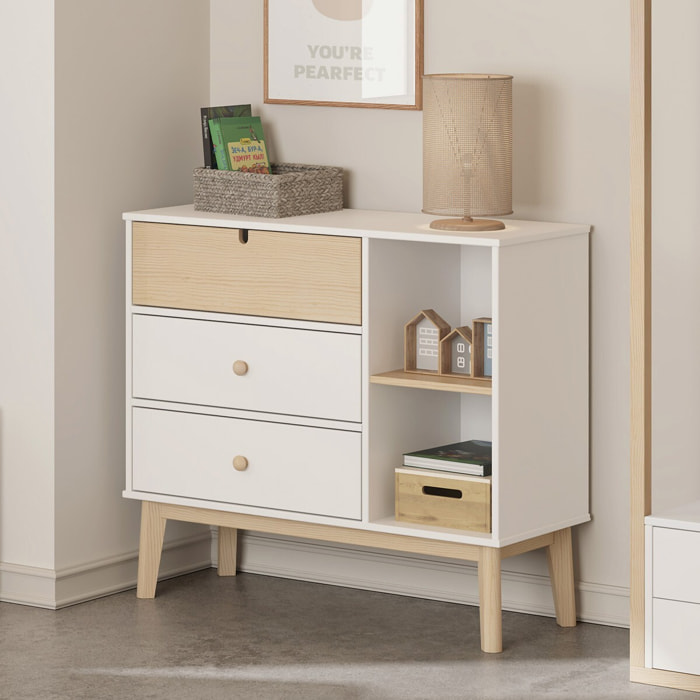 Commode enfant 3 tiroirs en bois - LUCY