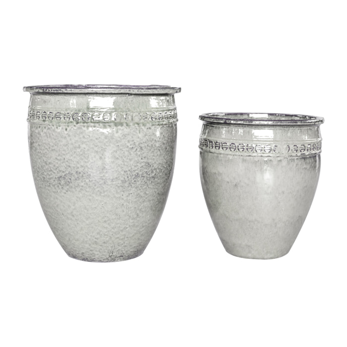 Set 2 Vasi Conca - Pezzi 1 - 36X34X36cm - Colore Crema - Bianchi Dino -