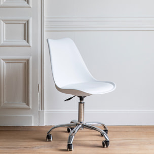 Chaise de bureau réglable en hauteur blanche ANNE