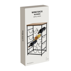 Botellero compacto y ligero de 40x26x60cm - Organizador elegante para exhibir botellas