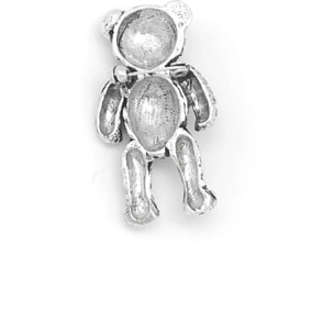 Broche oso teddy plata zamak chapado 5x3cm