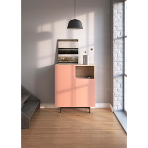 Aparador 1 hueco Printed roble y rosa 110x90x34 cm