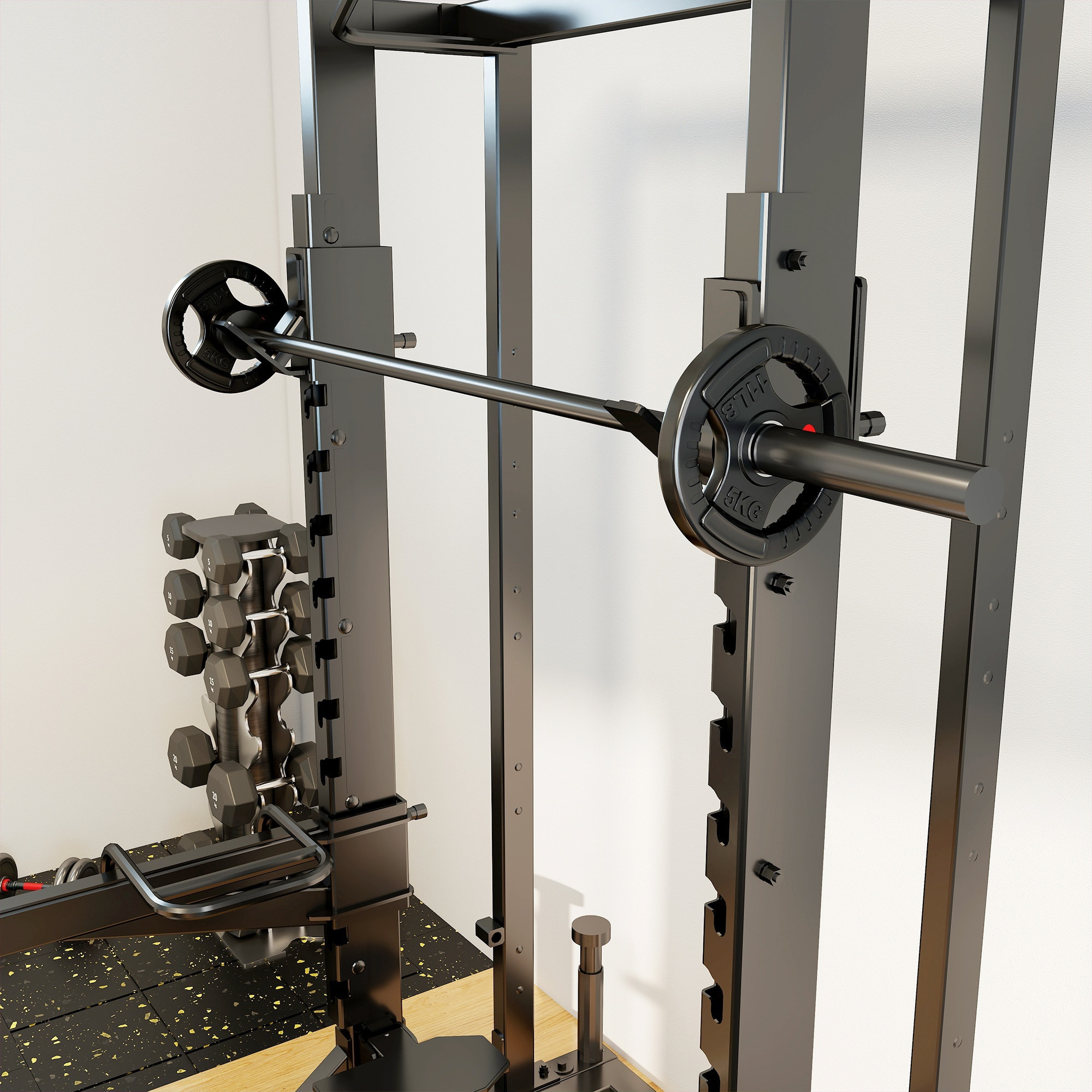 Discos Pesas Olímpicos, Agujero Ø50 mm, 2 Discos de Pesas 5 kg con Anillo Interior de Acero y Triple Agarre, para Mancuernas y Barras, Entrenamiento Fitness en Casa, Gimnasio, Negro