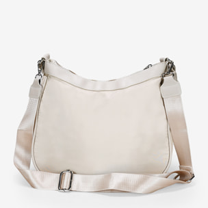 Bolso de hombro beige con bolsillo