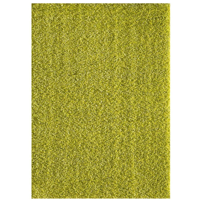 Tapis longs poils shaggy 160x230 rectangle tissé vert motif uni SIMPLE