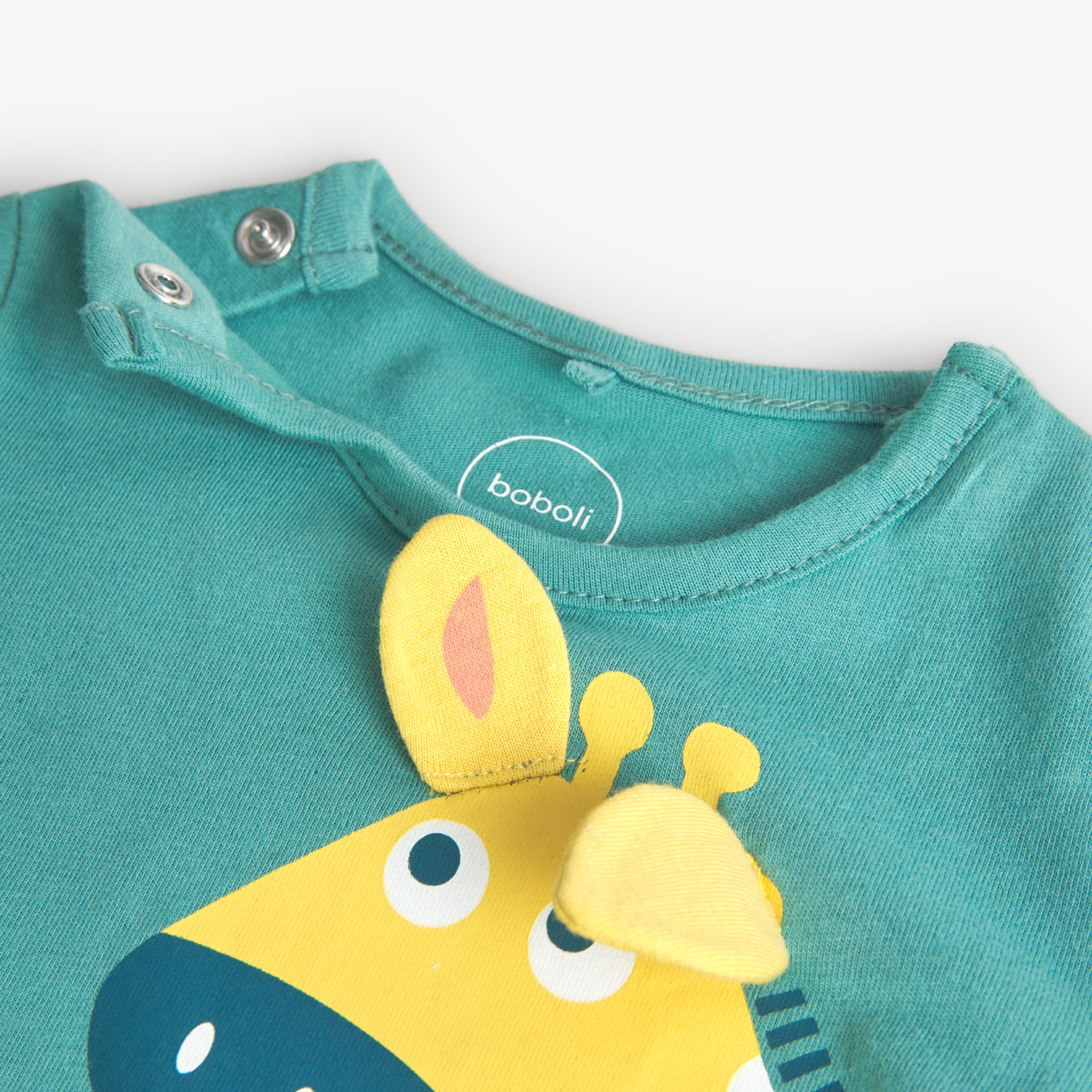 Pelele corto recién nacido, algodón estampado, verde